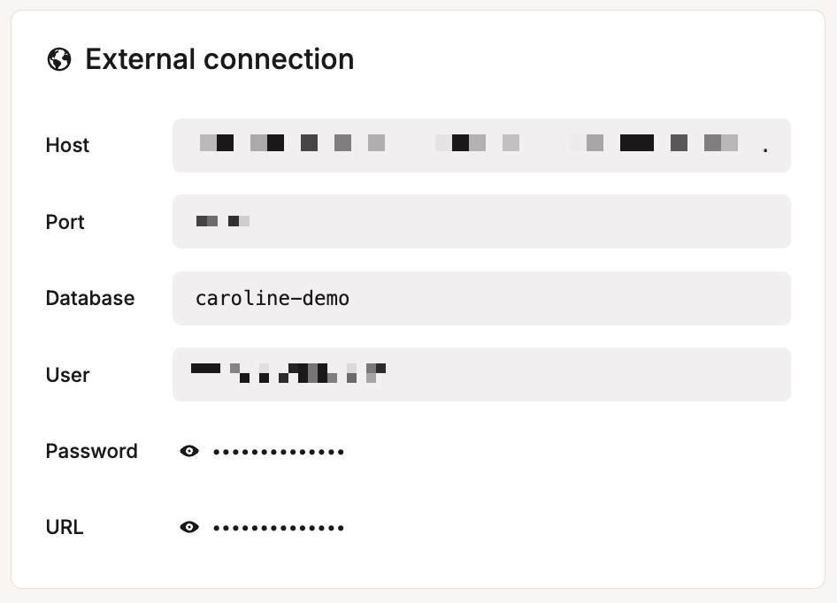 Database external connections.